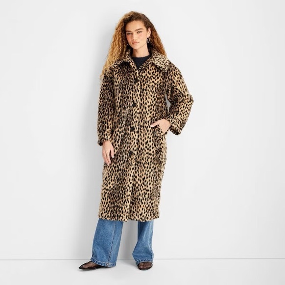 target faux fur leopard coat - future collective - Picture 1 of 4